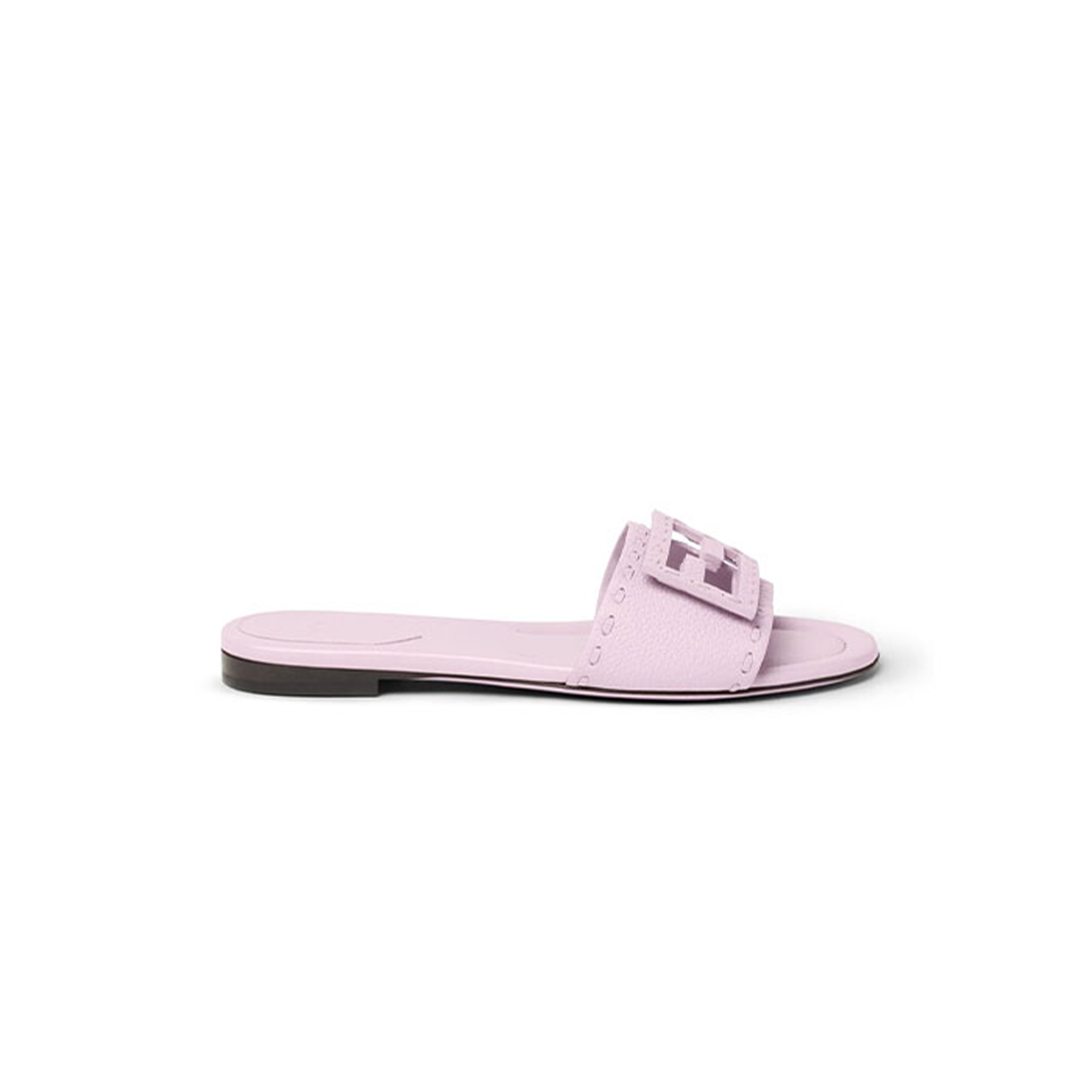 FENDI BAGUETTE LILAC LEATHER SLIDES 8R8136AQY2F0U6M